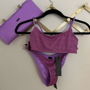 TRIANGL swim suit bikini purple sparkle XS